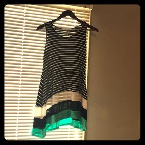 High-top striped color block Tunic
